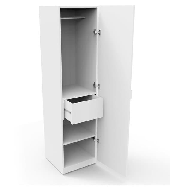 1 Door MDF Opulent Wardrobe in White thumbnail 3