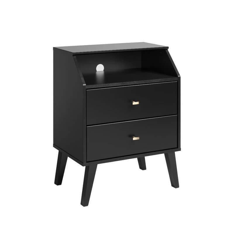 2-Drawers Night Stand in White thumbnail 1