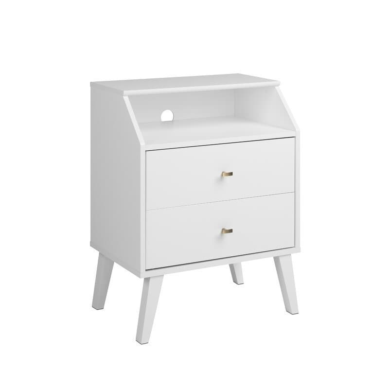 2-Drawers Night Stand in White thumbnail 4