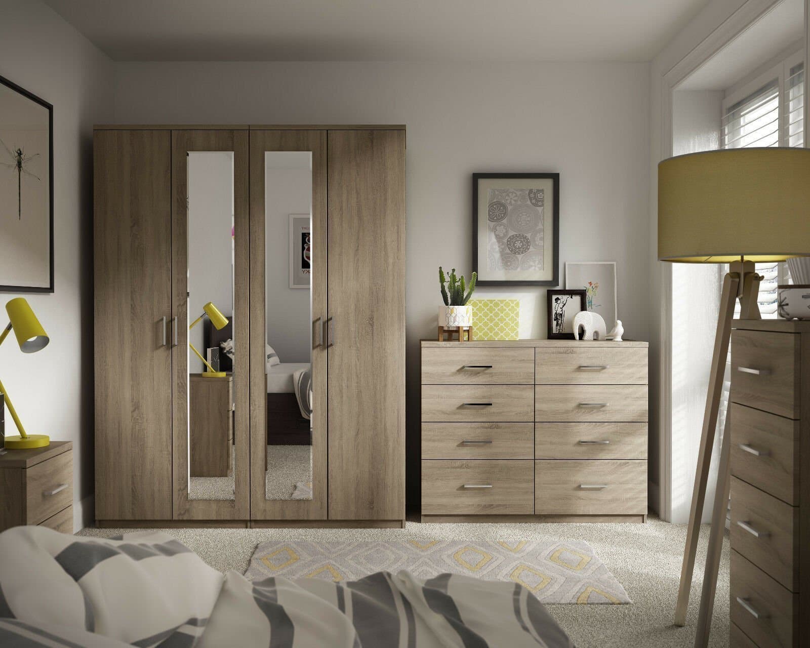 4 Door Cabinet with Night Stand and Chest thumbnail 1