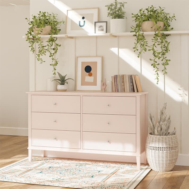 6 Drawer Elegant Dresser in Yellow thumbnail 1