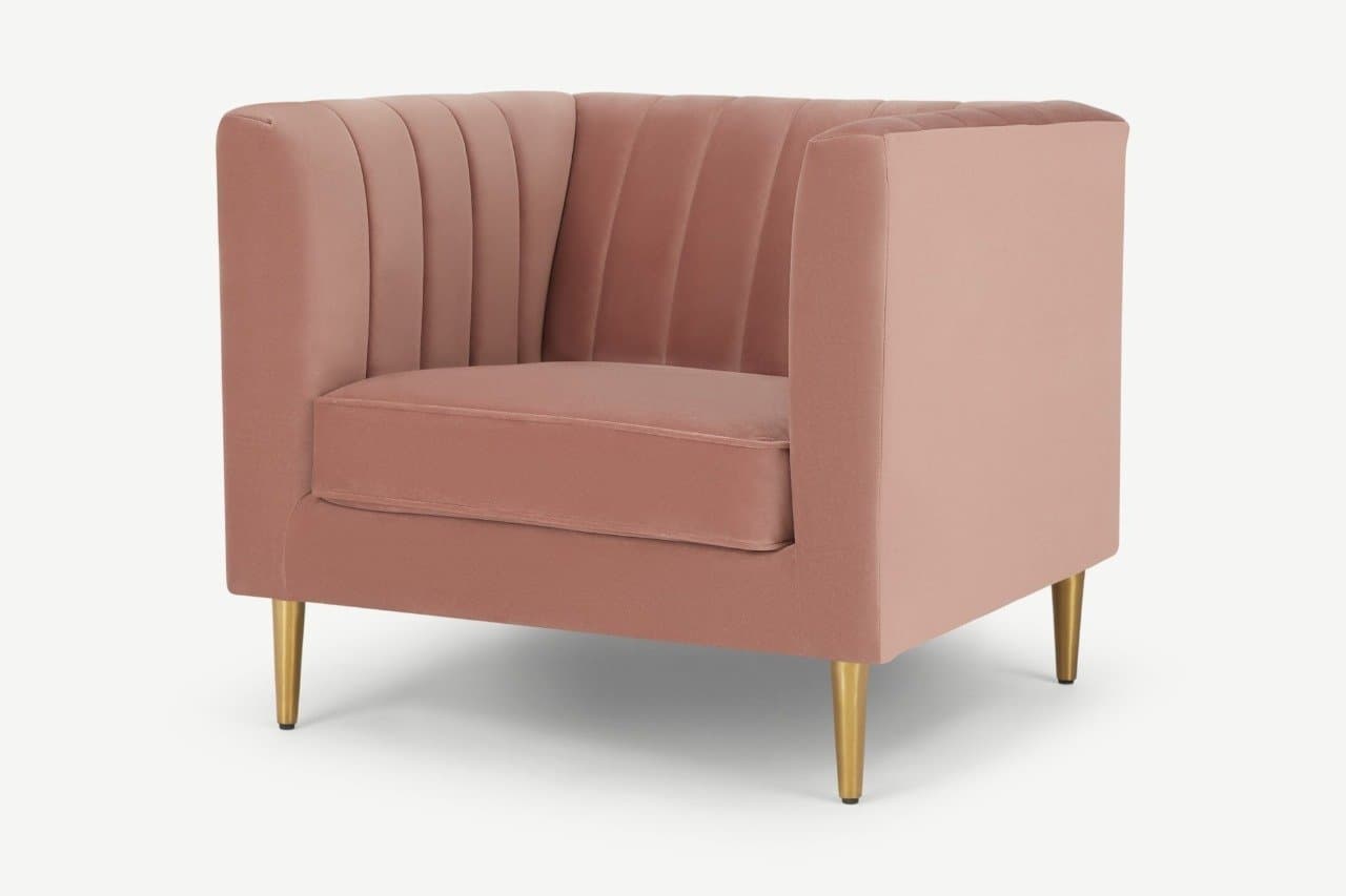 Amicie Channel Tufted Velvet Arm Chair thumbnail 1