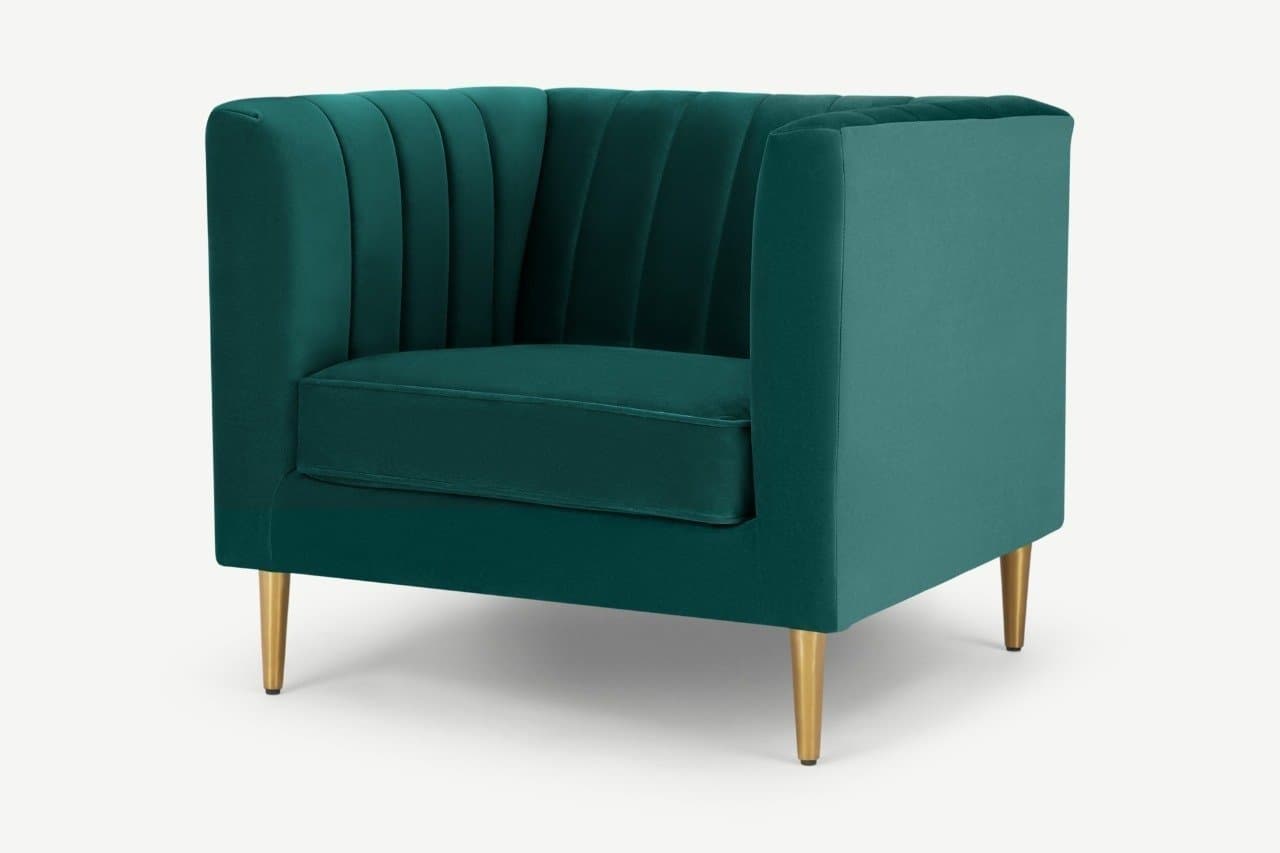 Amicie Channel Tufted Velvet Arm Chair thumbnail 4