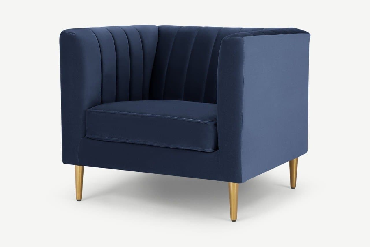 Amicie Channel Tufted Velvet Arm Chair thumbnail 6