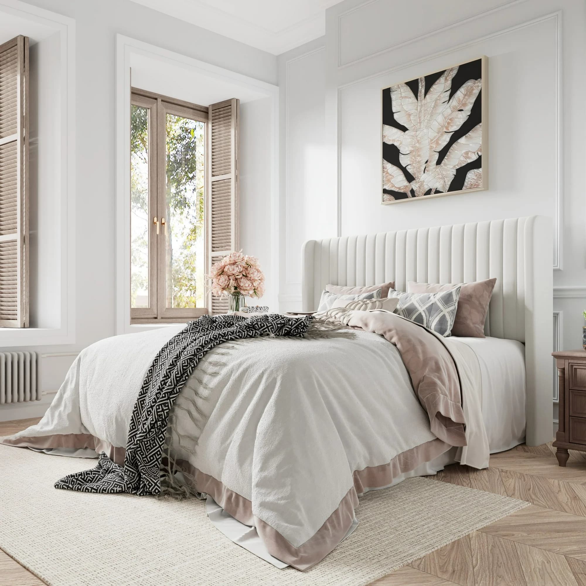 Amolife Queen Size Velvet Bed thumbnail 1