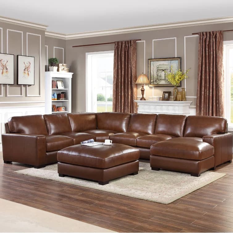 Antanisha 7 – Piece Leather Sectional thumbnail 1