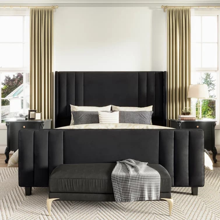 Aurieona velvet Bed thumbnail 2