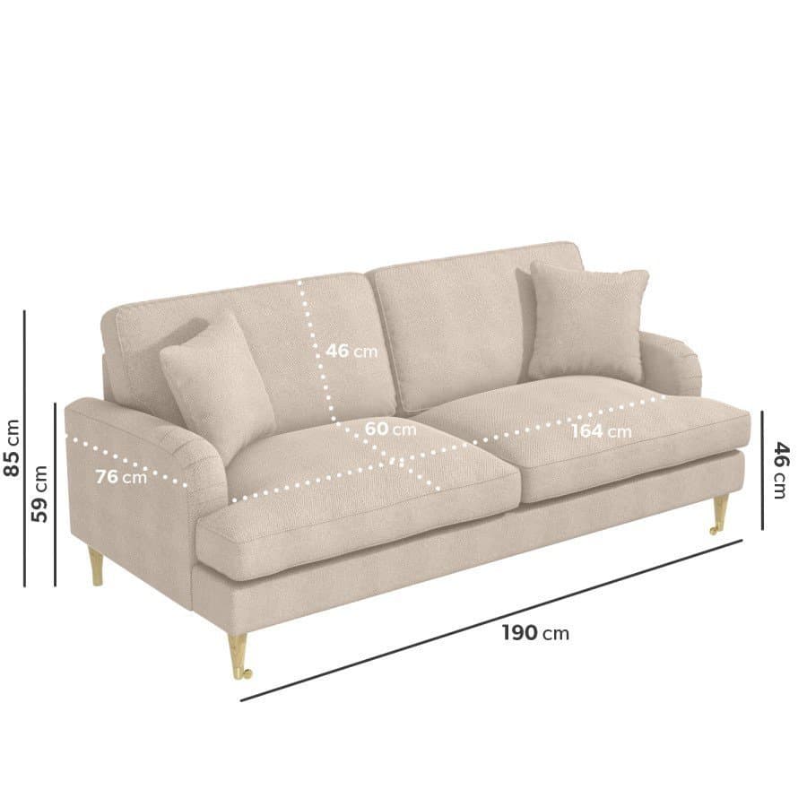 Beige Woven Fabric 3-Seater Sofa thumbnail 4