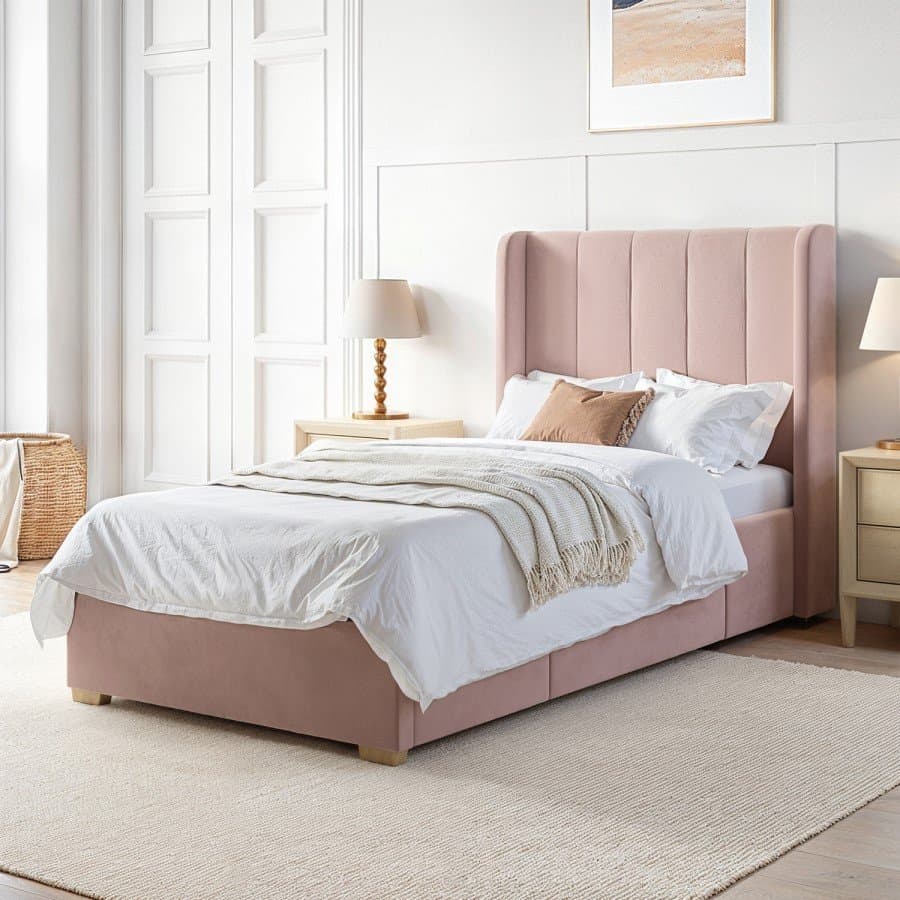 Blue Velvet Bed with Drawer thumbnail 3