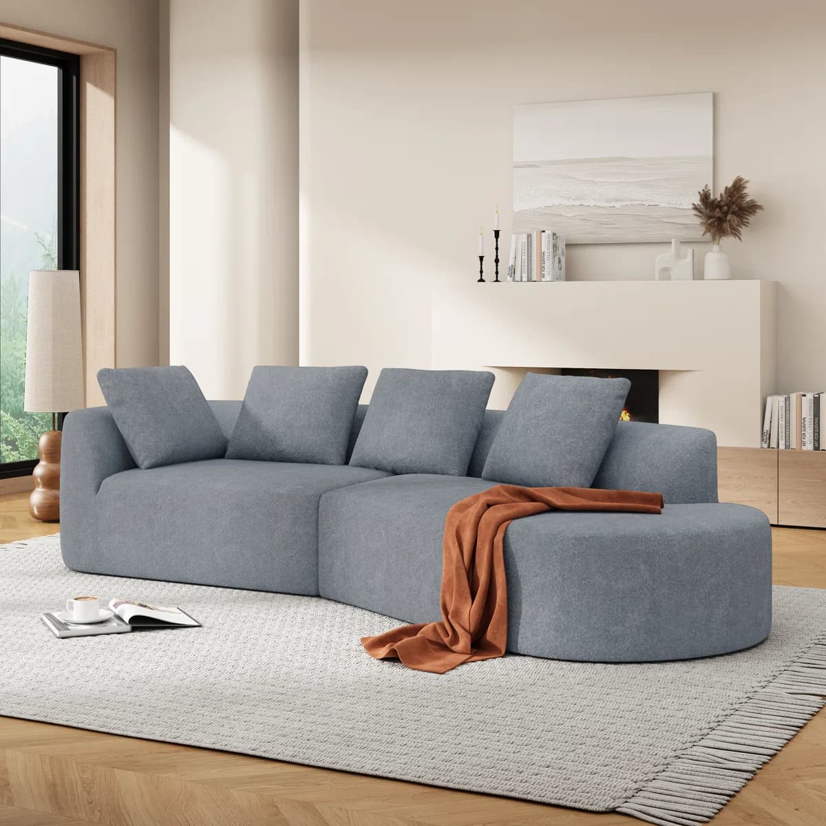 Bobby Modern Curved Sectional Sofa thumbnail 1