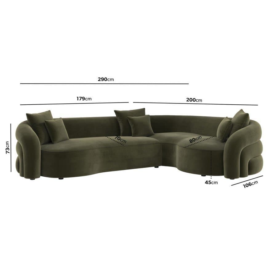 Boucle 4-Seater Curved Corner Sofa thumbnail 3