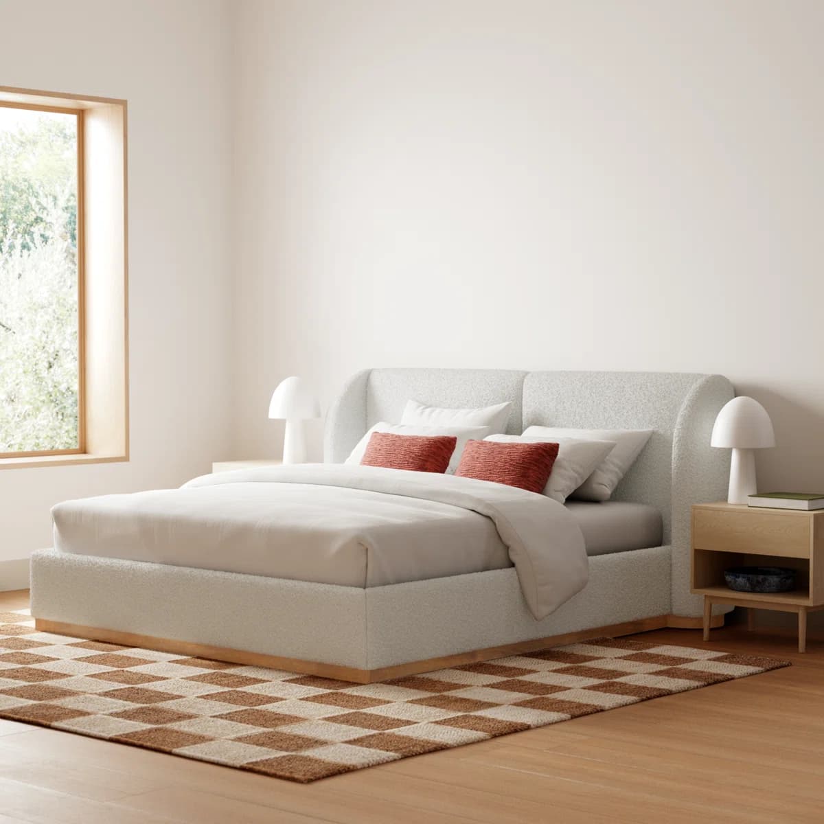 Boucle Fabric Bed thumbnail 1
