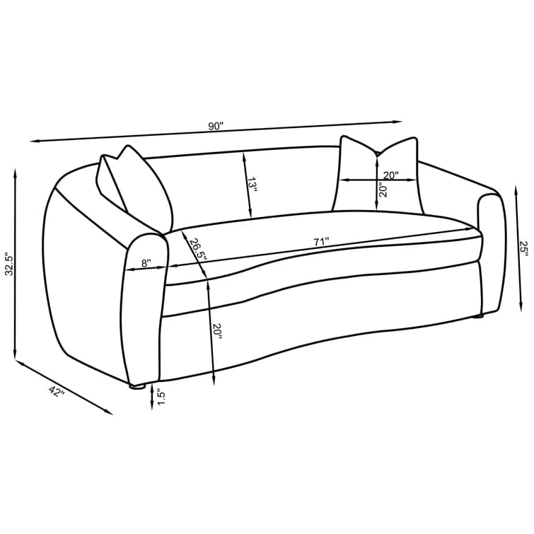 Boucle Modern 3-Seater Sofa thumbnail 3
