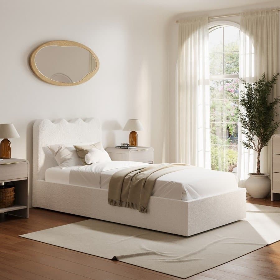 Boucle Scalloped Headboard bed furniture product