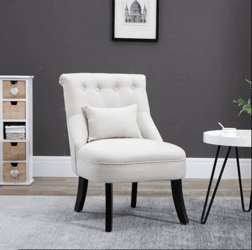 Button Tufted Chair with Cushion thumbnail 1