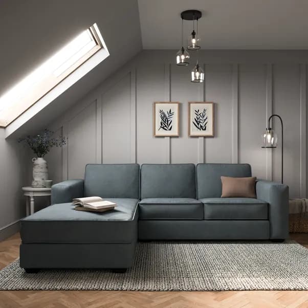 Chenille Corner Chaise Sofa thumbnail 1
