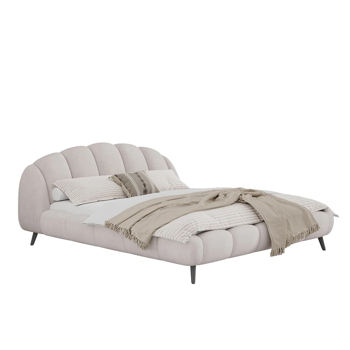 Chenille Thick Headboard Beds thumbnail 2