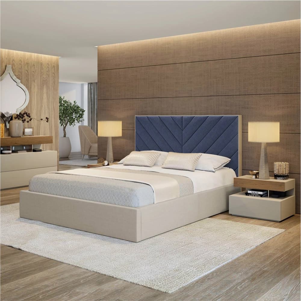 Cross Lines Tufted Headboard Bed furniture product
