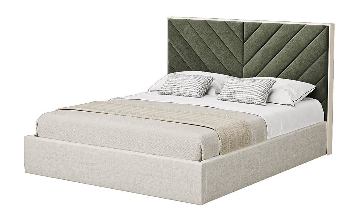 Cross Lines Tufted Headboard Bed thumbnail 2