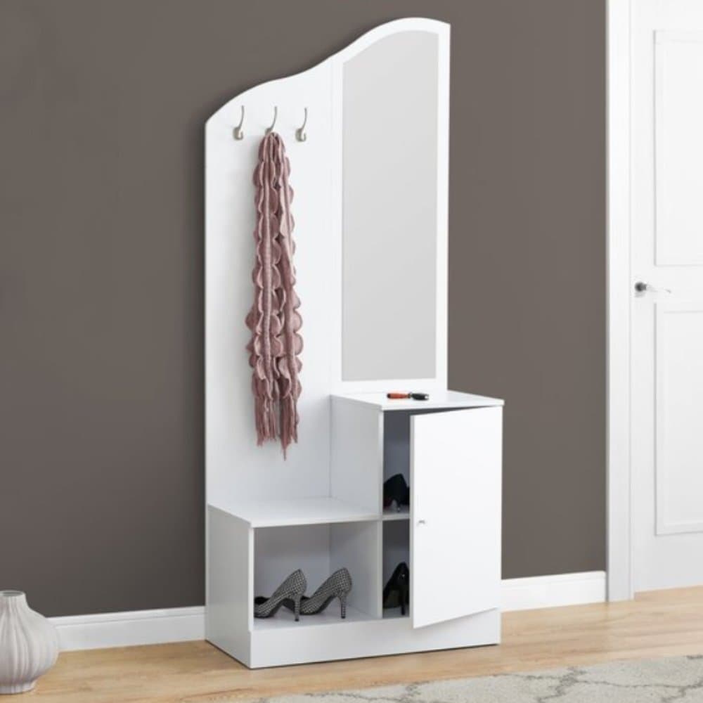Curved Top Hall Tree with Mirror furniture product