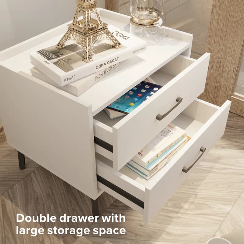 Dubai 2 drawers Nightstand thumbnail 2