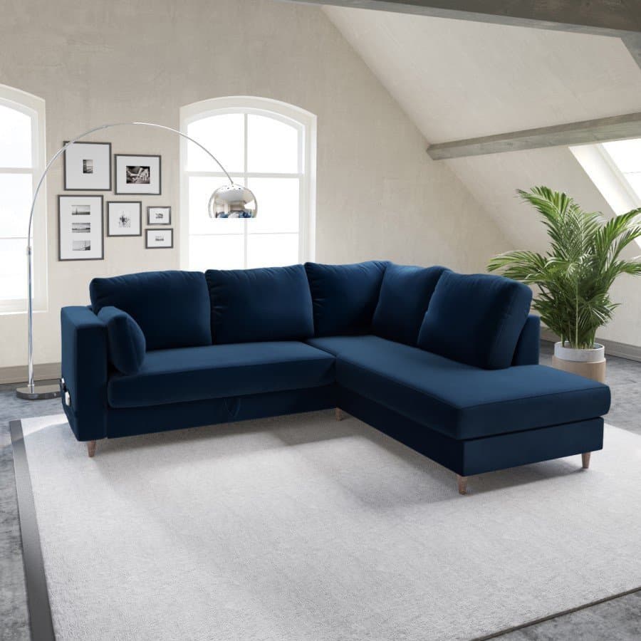 Dusty Grey Velvet Corner sofa – Seats 4 thumbnail 3