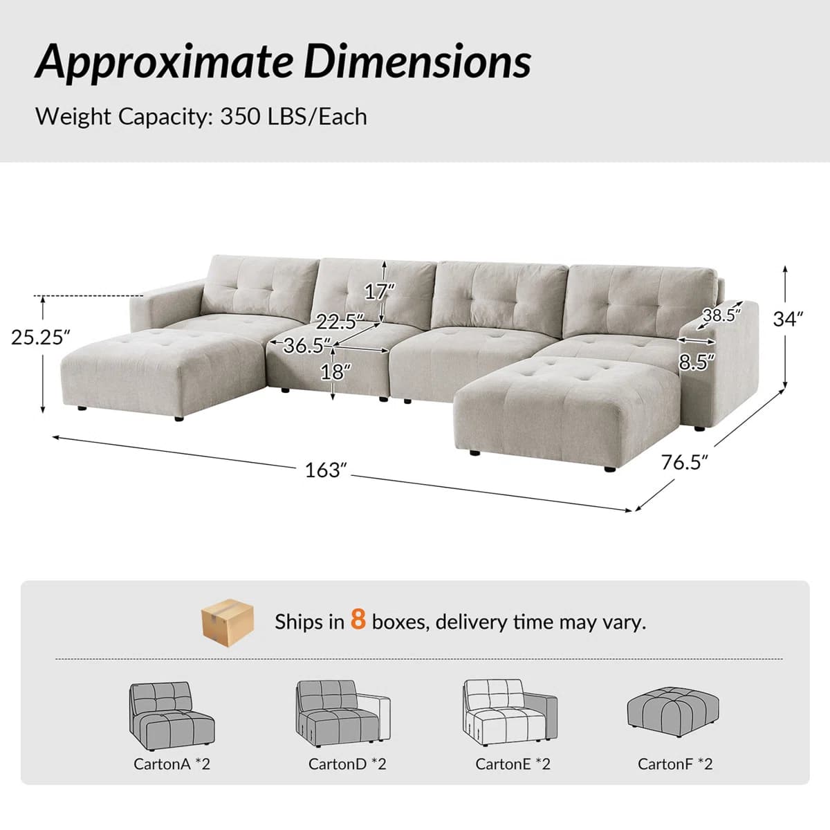 Esme Modern Modular Sectional Sofa thumbnail 3