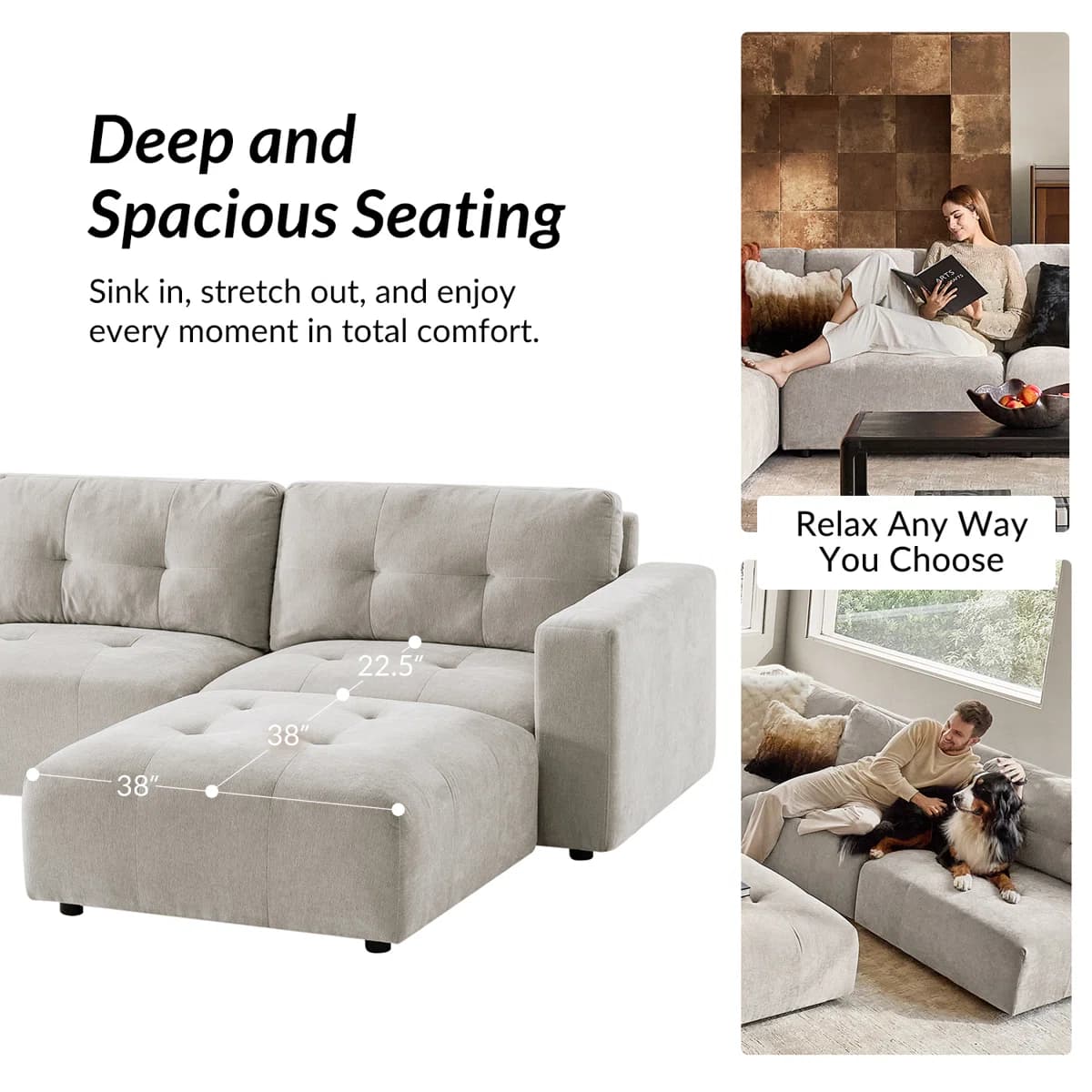 Esme Modern Modular Sectional Sofa thumbnail 4