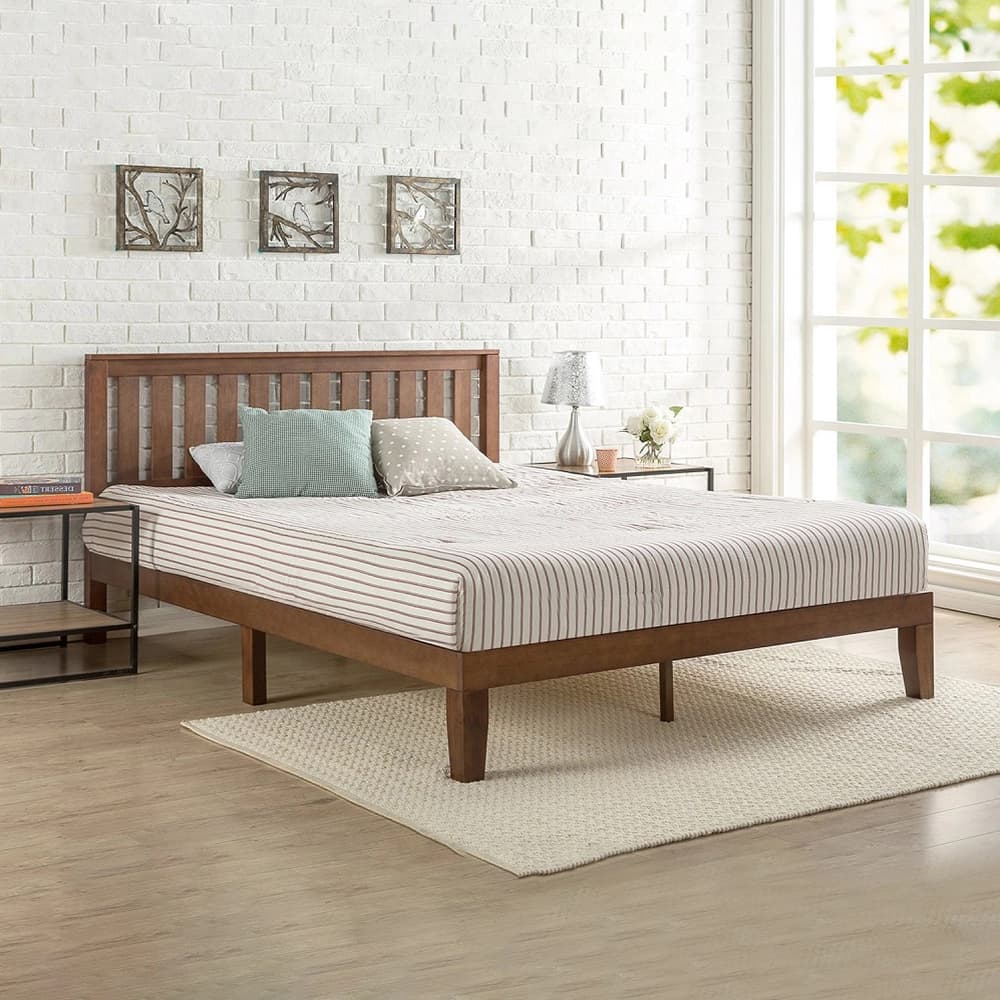 Espresso Solid Wood Plat Form Bed furniture product