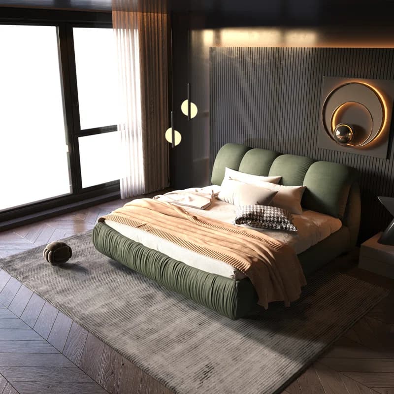 Everly Bed with fluffy Backrest thumbnail 1
