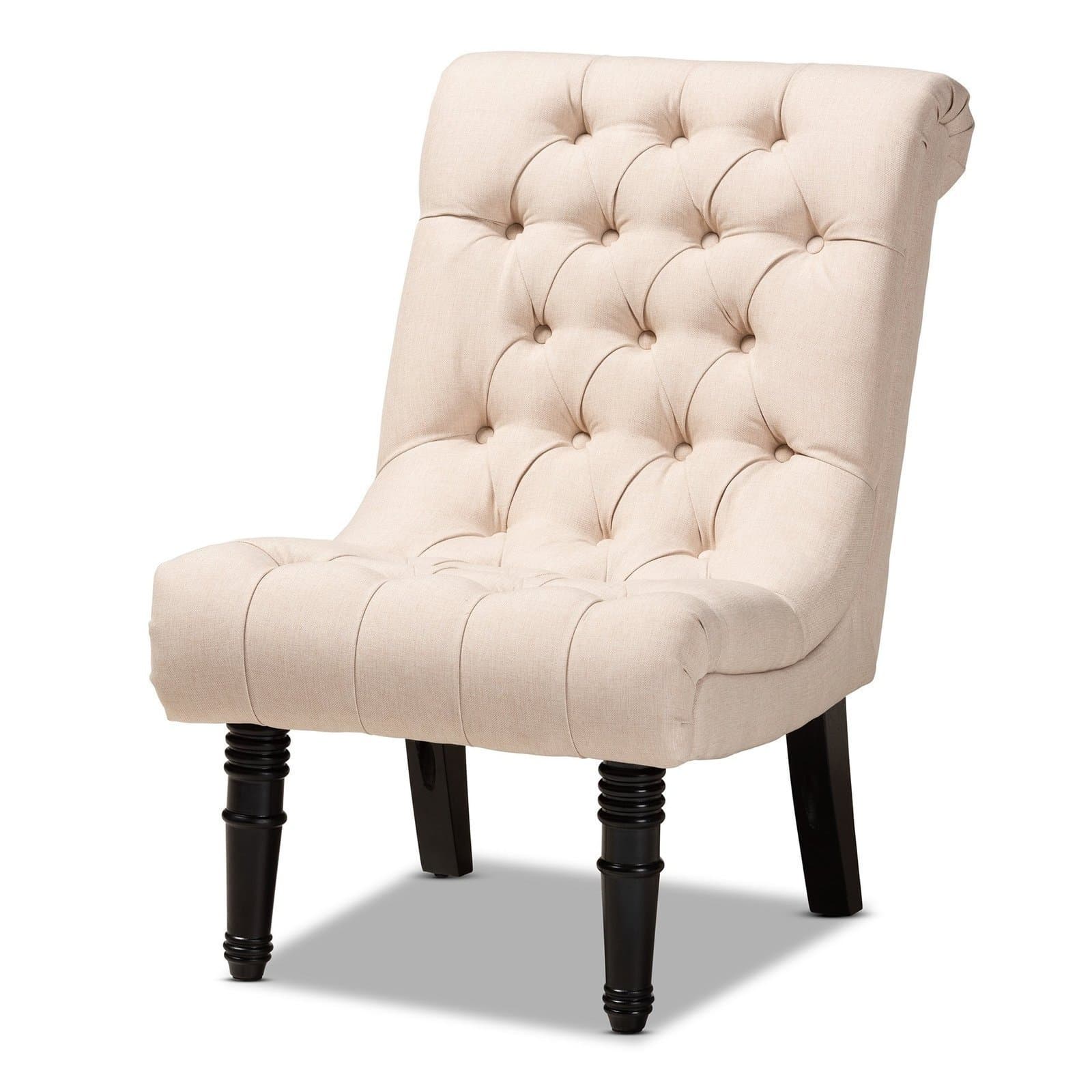 Fabric Upholstered Wood Accent Chair thumbnail 3