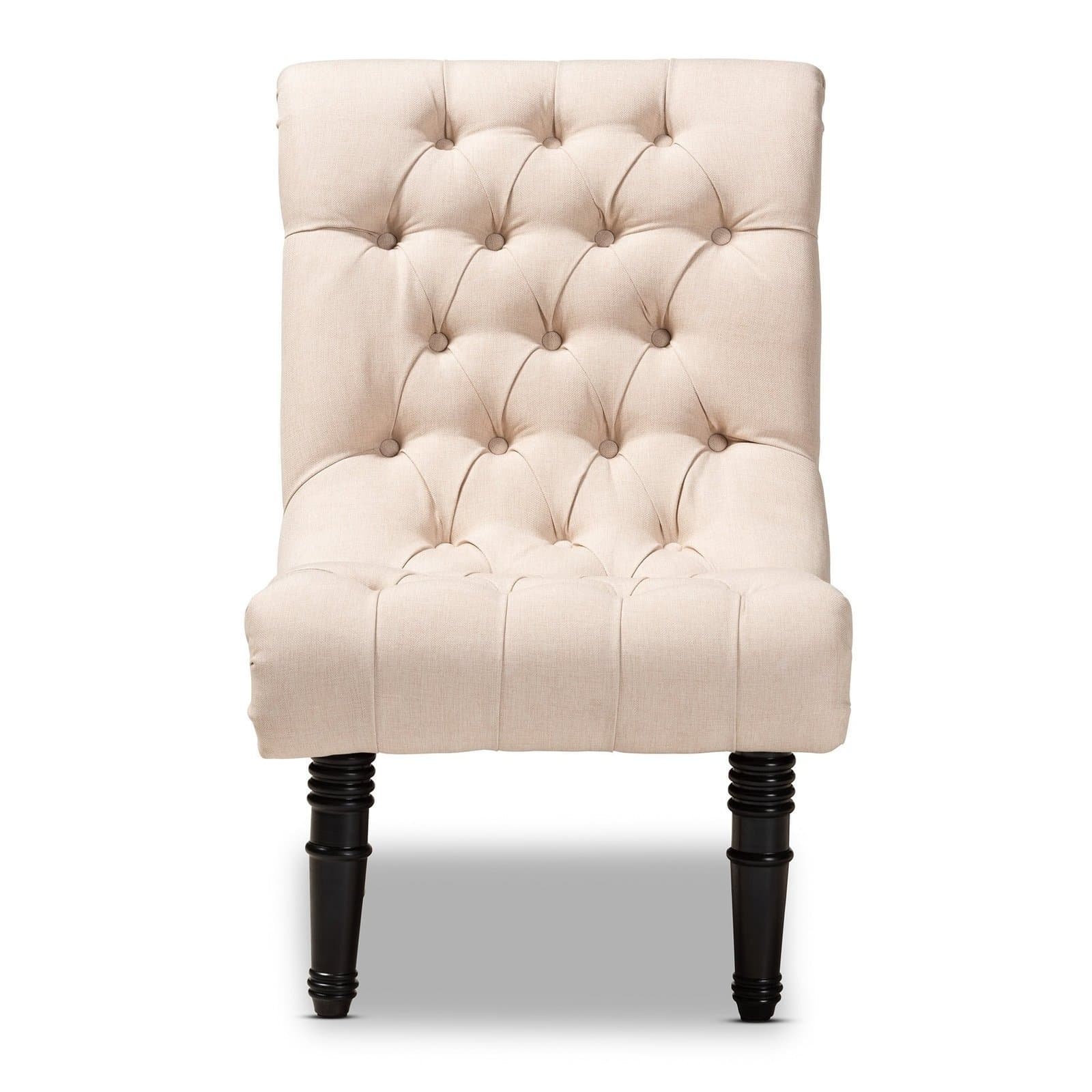 Fabric Upholstered Wood Accent Chair thumbnail 4