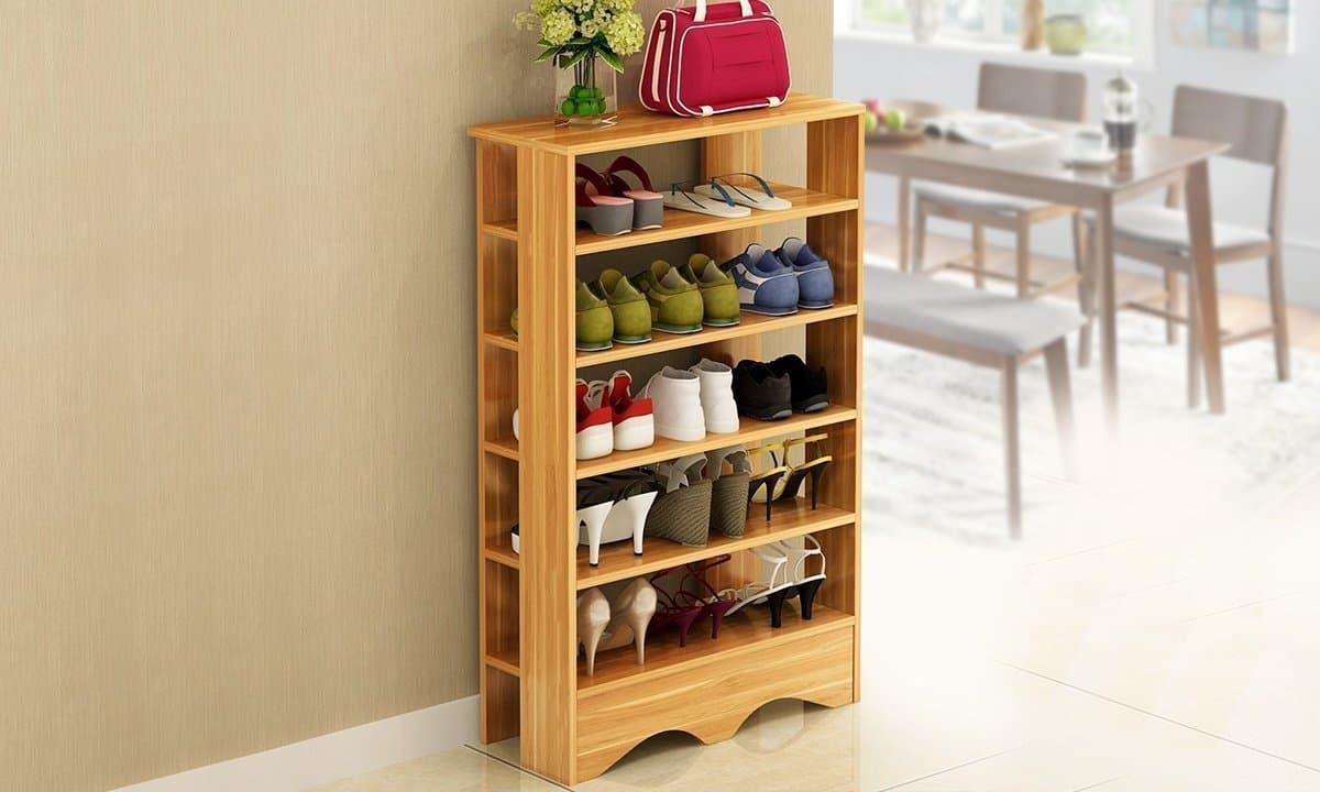 Five Tier Wooden Shoe Cabinet thumbnail 3