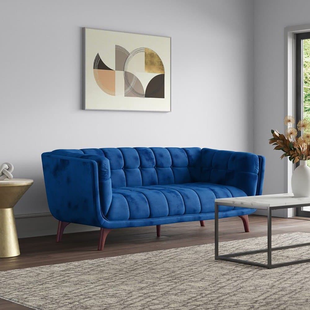 Flared Arm Tufted Velvet 3 Seater Sofa furniture product