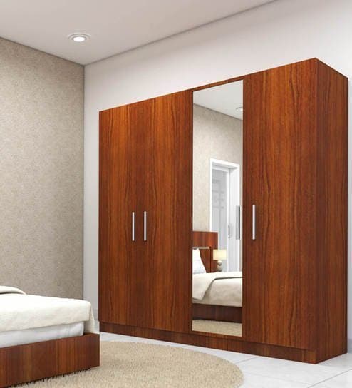 Four Door Wardrobe with Mirror in MDF furniture product