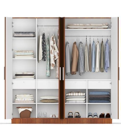 Four Door Wardrobe with Mirror in MDF thumbnail 3
