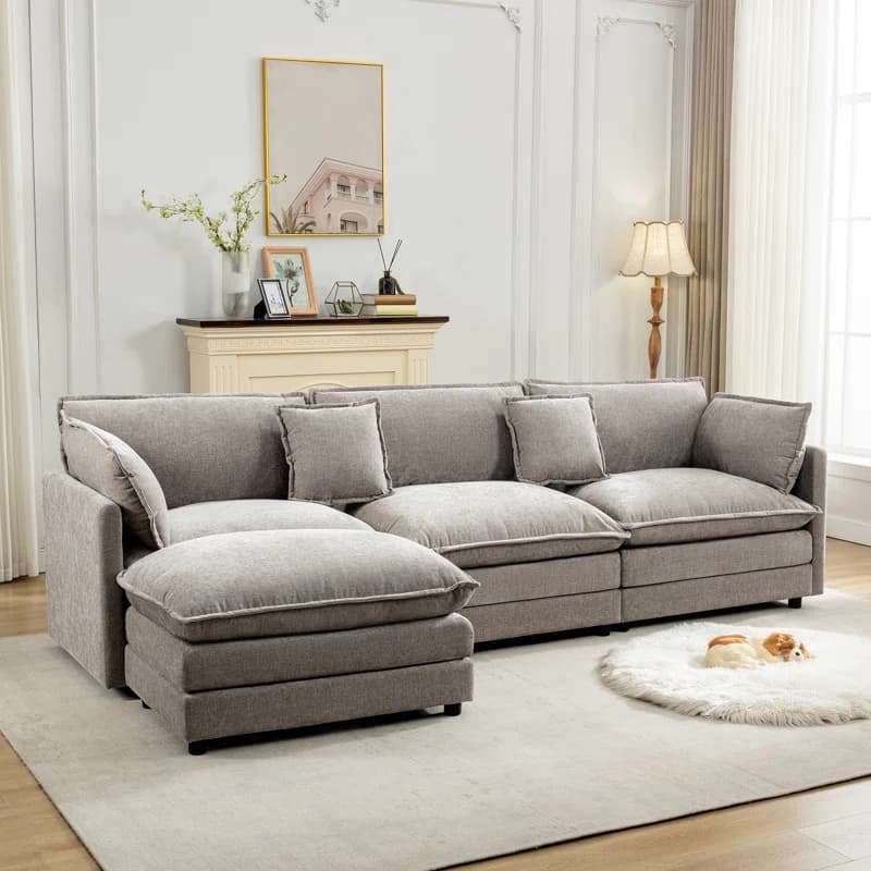 Chenille Sectional Sofa thumbnail 4