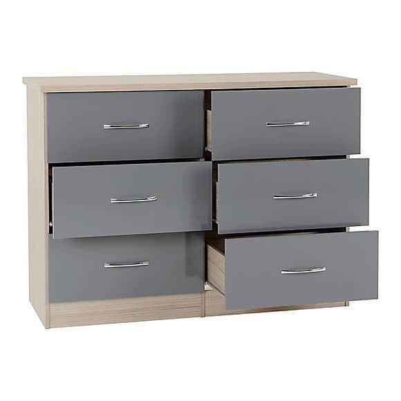 Grey 6 Drawer Chest of Drawer thumbnail 1