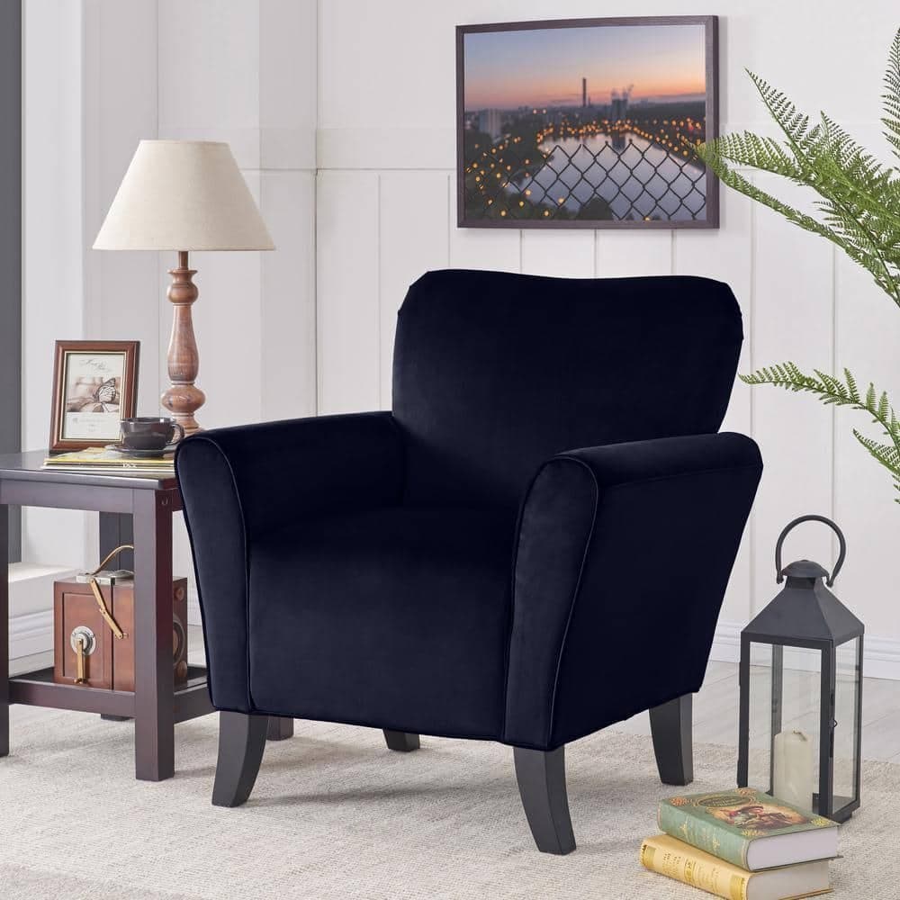 Harelbeke Navy Blue Velvet Arm Chair thumbnail 1