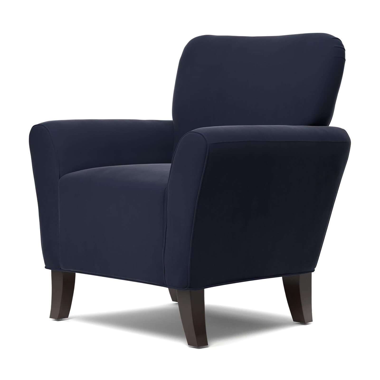 Harelbeke Navy Blue Velvet Arm Chair thumbnail 3