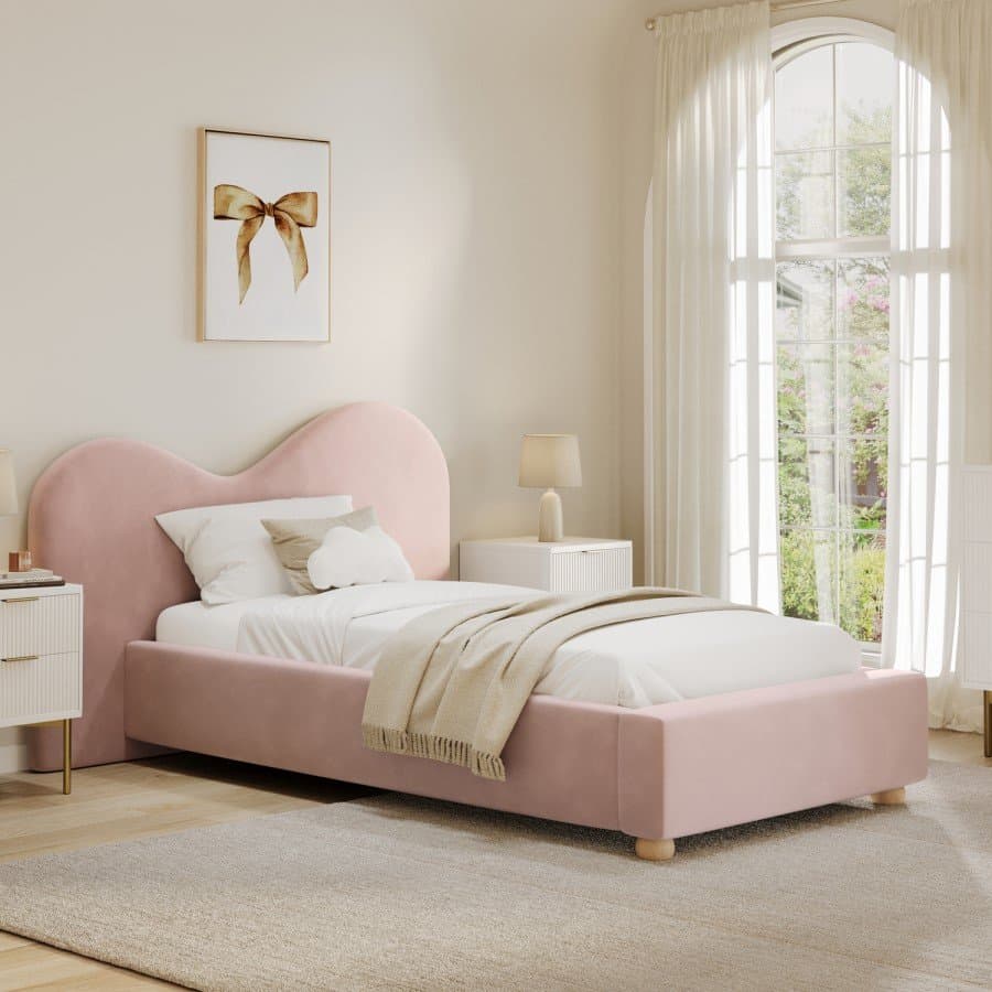 Headboard Ottoman Bed with Curved thumbnail 1