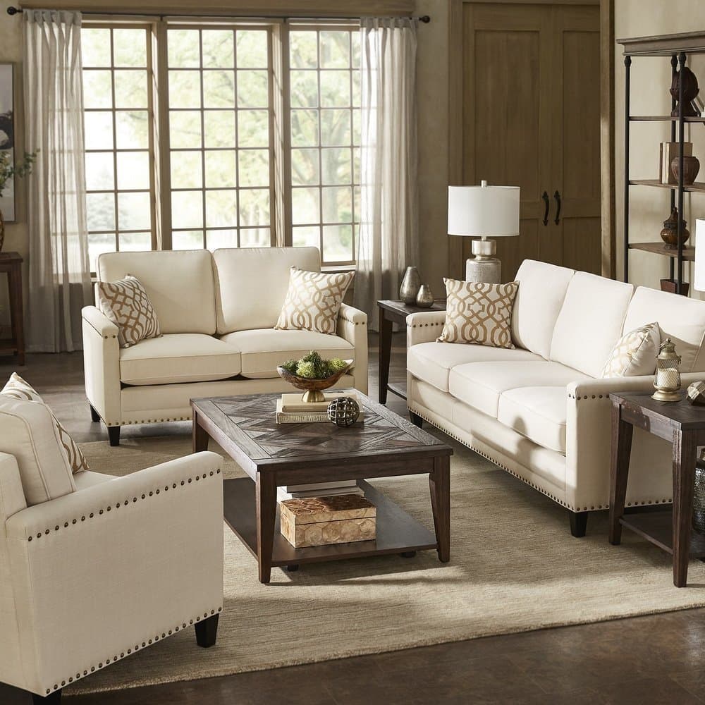 Hersfeld Ivory Fabric Sofa or Loveseat furniture product