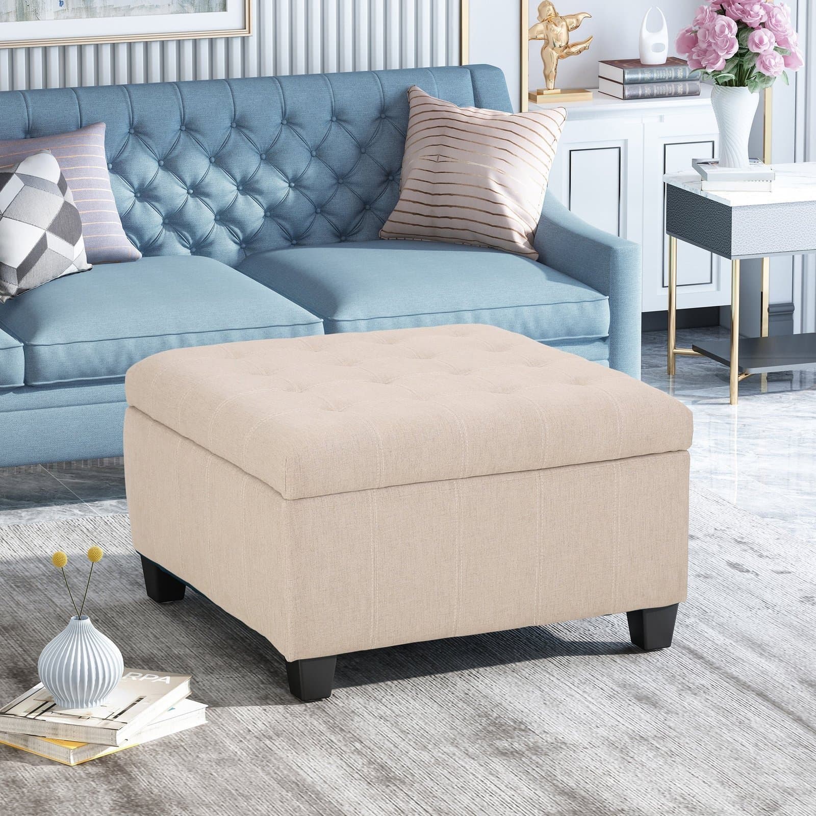 Isabella Tufted Storage Ottoman furniture product