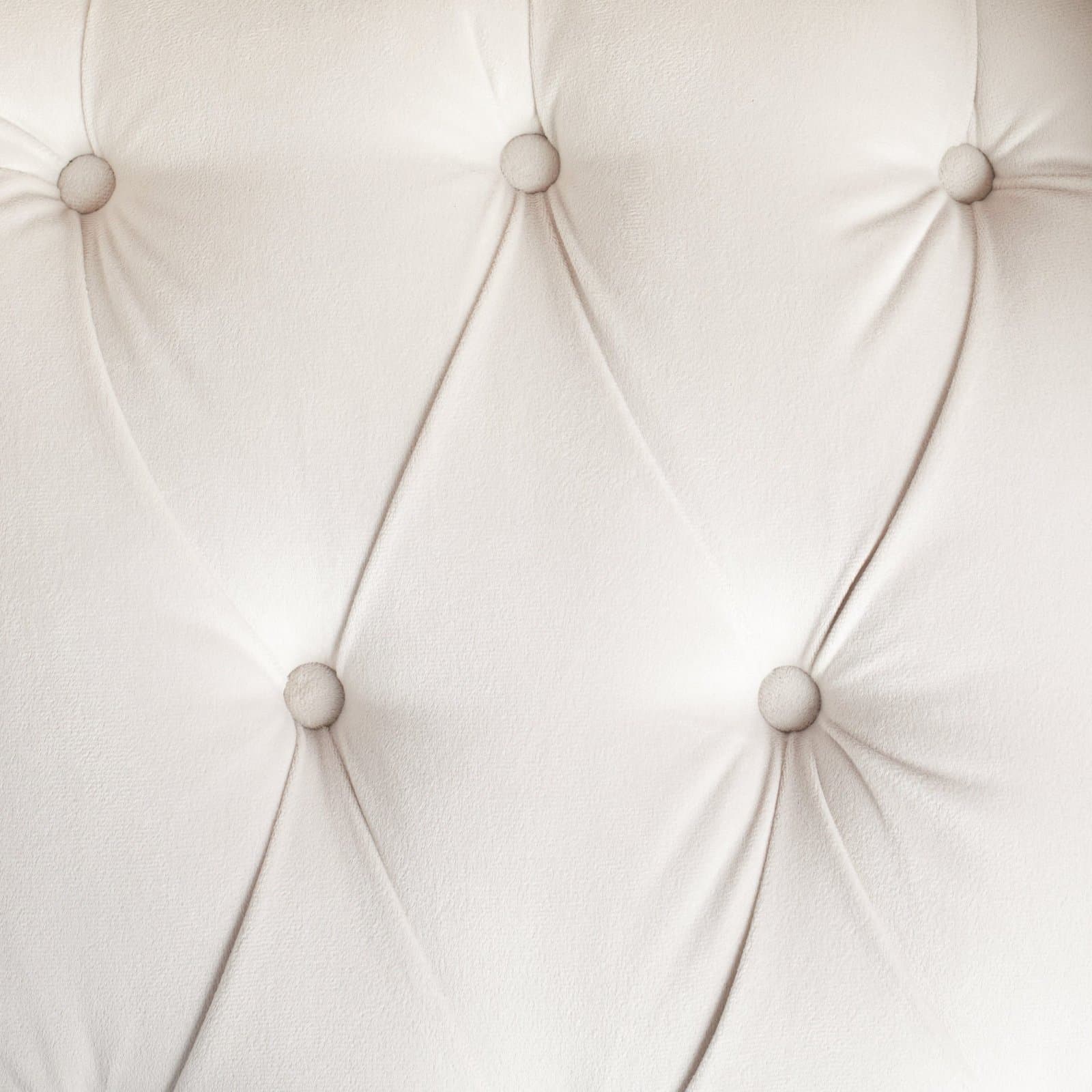 Ivory Velvet Tufted Accent Chair thumbnail 5
