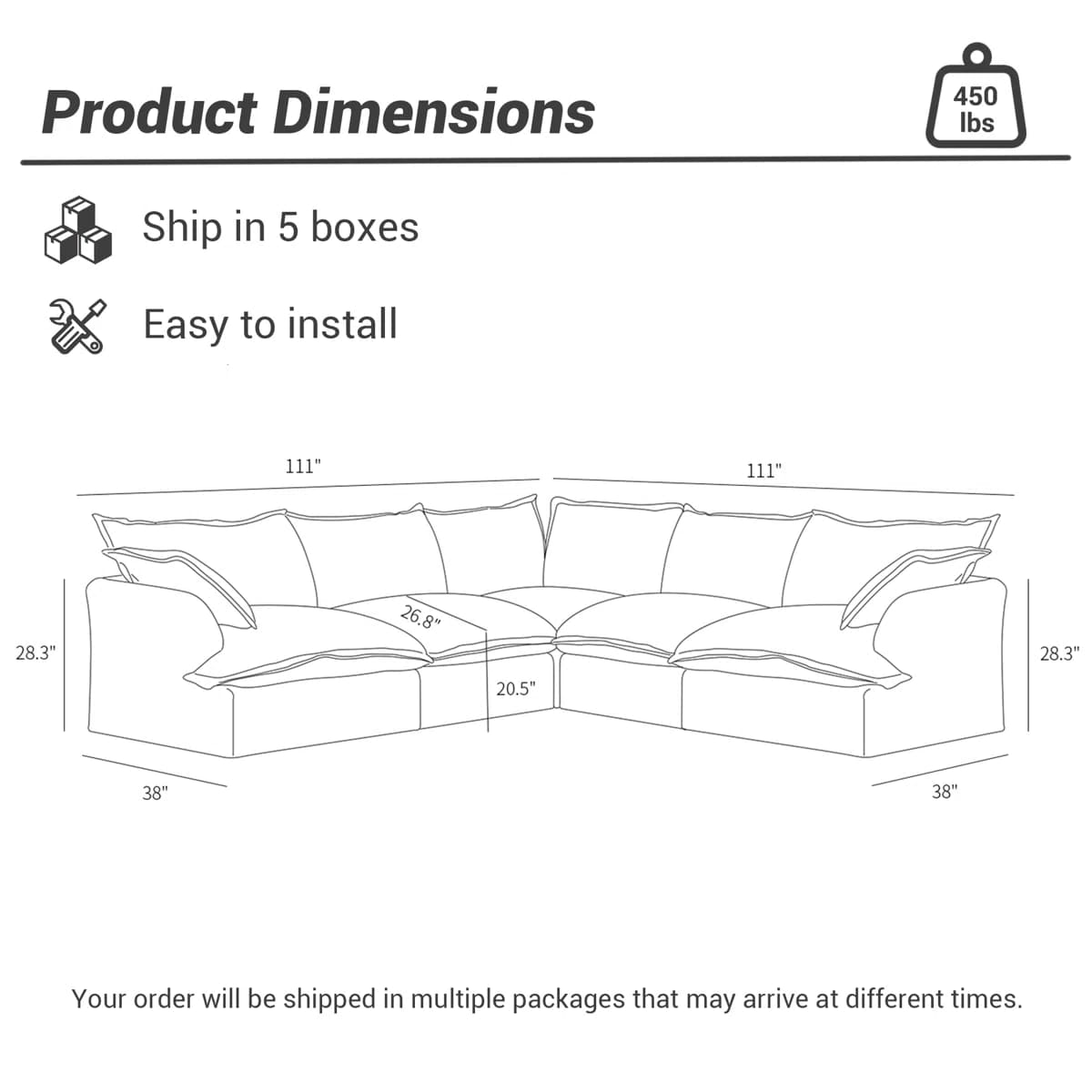 Kejon Fluffy Modular Sofa Chaise thumbnail 4