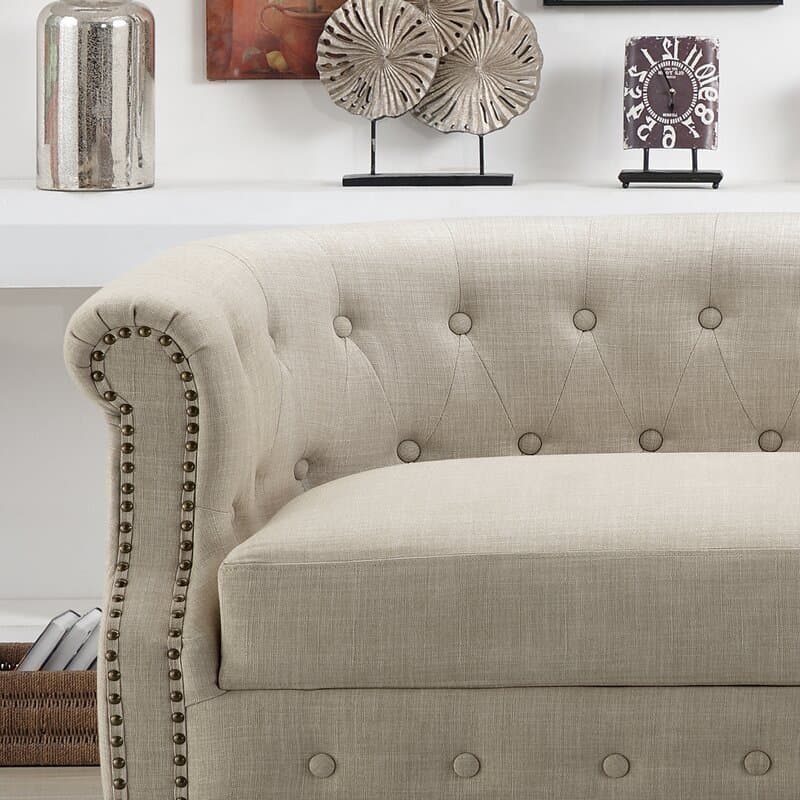 Khalifa Linen Rolled Arm Loveseat thumbnail 5