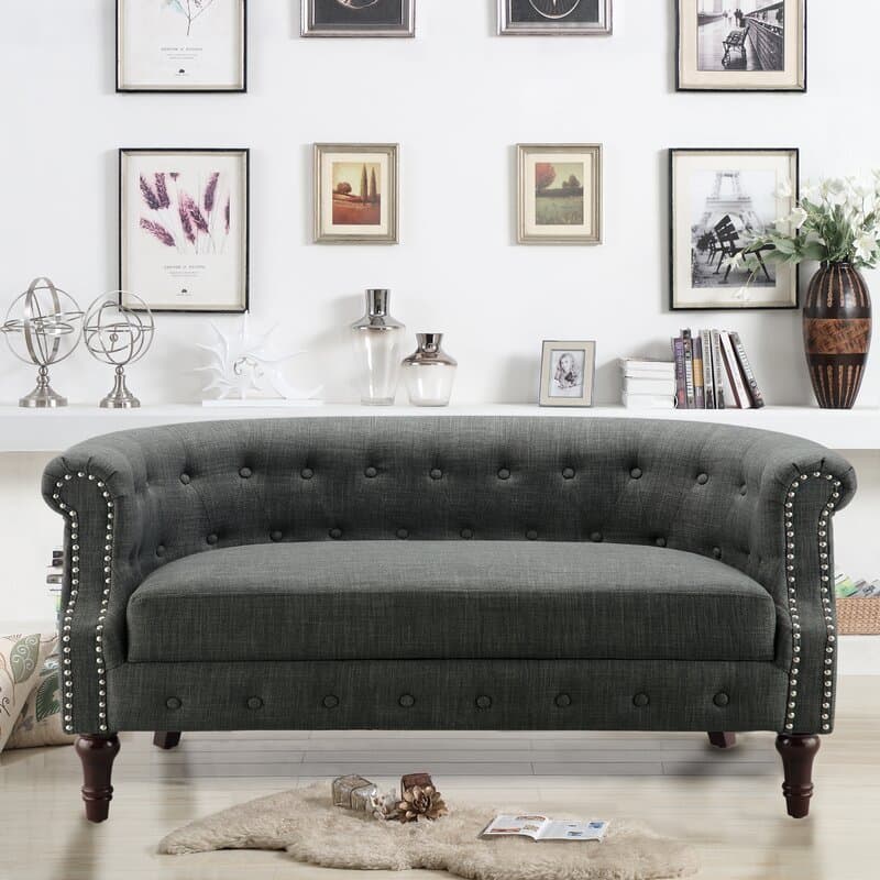 Khalifa Linen Rolled Arm Loveseat thumbnail 6