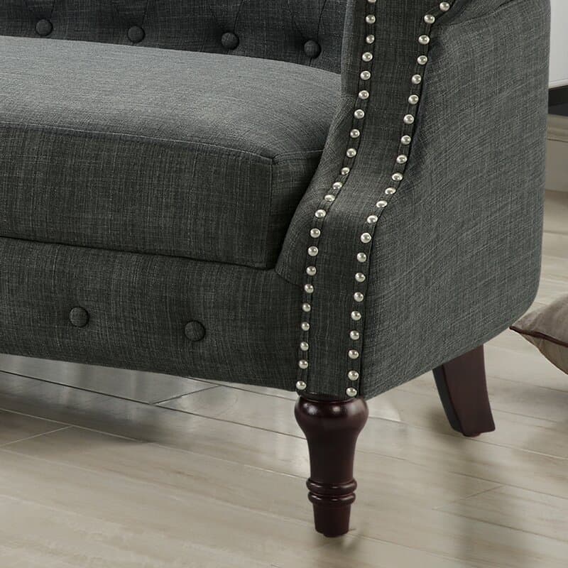 Khalifa Linen Rolled Arm Loveseat thumbnail 7