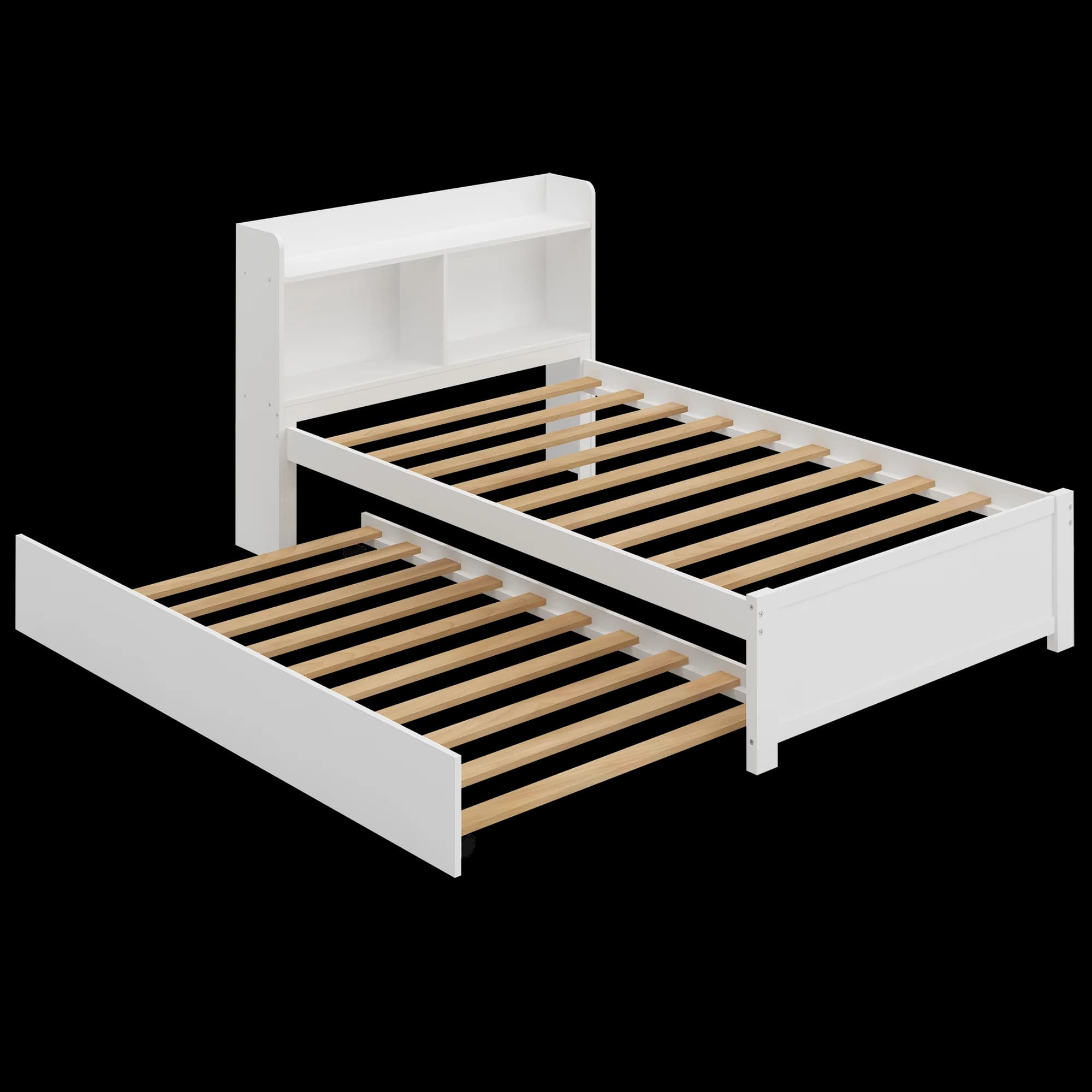 Kids Platform Pull Out Trundle Solid Bed thumbnail 5