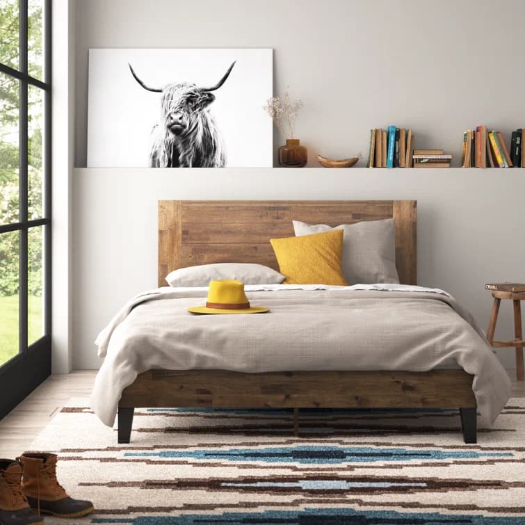 Kira Wooden Platform Bed thumbnail 1